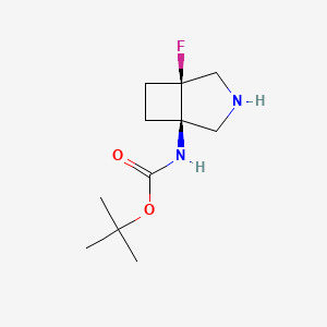 molecular formula C11H19FN2O2 B8458325 (1R,5S)-1-(tert-butoxycarbonyl amino)-5-fluoro-3-azabicyclo[3.2.0]heptane 