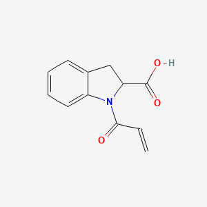 molecular formula C12H11NO3 B8458330 2,3-Dihydro-1-(1-oxo-2-propenyl)-1H-indole-2-carboxylic acid 