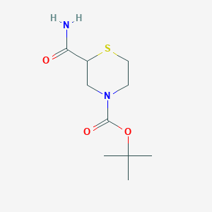 molecular formula C10H18N2O3S B8458346 Tert-butyl 2-carbamoylthiomorpholine-4-carboxylate 