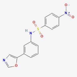 molecular formula C15H11N3O5S B8458352 4-Nitro-N-(3-oxazol-5-yl-phenyl)-benzenesulfonamide 