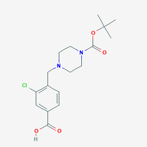 molecular formula C17H23ClN2O4 B8458385 4-([4-[(Tert-butoxy)carbonyl]piperazin-1-yl]methyl)-3-chlorobenzoic acid 