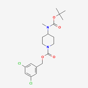 molecular formula C19H26Cl2N2O4 B8458503 3,5-Dichlorobenzyl 4-((tert-butoxycarbonyl)(methyl)amino)piperidine-1-carboxylate 