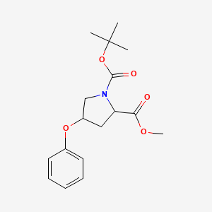molecular formula C17H23NO5 B8458586 1-O-tert-butyl 2-O-methyl 4-phenoxypyrrolidine-1,2-dicarboxylate 