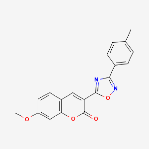 molecular formula C19H14N2O4 B8458648 7-Methoxy-3-(3-p-tolyl-1,2,4-oxadiazol-5-yl) coumarin 