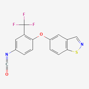 molecular formula C15H7F3N2O2S B8458664 1,2-Benzisothiazole, 5-[4-isocyanato-2-(trifluoromethyl)phenoxy]- CAS No. 89721-74-4