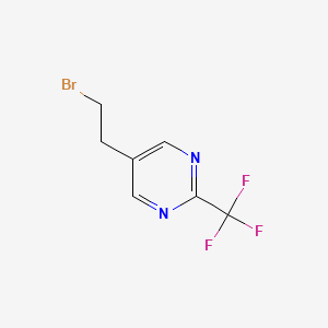 molecular formula C7H6BrF3N2 B8458677 Pyrimidine, 5-(2-bromoethyl)-2-(trifluoromethyl)- 