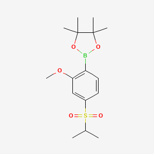 molecular formula C16H25BO5S B8458681 2-(4-(Isopropylsulfonyl)-2-methoxyphenyl)-4,4,5,5-tetramethyl-1,3,2-dioxaborolane 