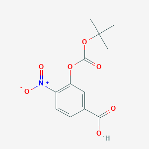 molecular formula C12H13NO7 B8458828 3-(Tert-butoxycarbonyloxy)-4-nitrobenzoic acid 