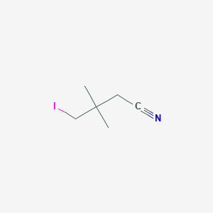 molecular formula C6H10IN B8458872 4-Iodo-3,3-dimethyl-butyronitrile 