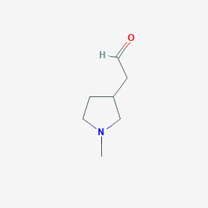 molecular formula C7H13NO B8458956 1-Methyl-3-pyrrolidineacetaldehyde 