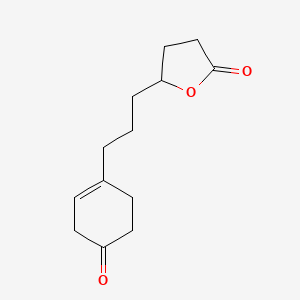 molecular formula C13H18O3 B8459089 5-[3-(4-Oxocyclohex-1-en-1-yl)propyl]oxolan-2-one CAS No. 62524-67-8