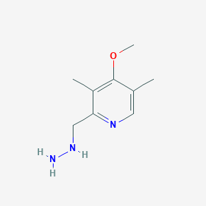 molecular formula C9H15N3O B8459153 2-(Hydrazinylmethyl)-4-methoxy-3,5-dimethylpyridine 