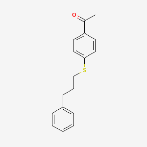 molecular formula C17H18OS B8459165 p-(3-Phenylpropylthio)acetophenone 