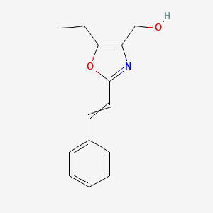 molecular formula C14H15NO2 B8459176 [5-Ethyl-2-(2-phenylethenyl)-1,3-oxazol-4-yl]methanol CAS No. 89724-17-4