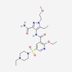 N-[3-Carbamoyl-5-ethyl-1-(2-methoxyethyl)-1H-pyrazol-4-yl]-2-ethoxy-5-(4-ethylpiperazine-1-sulfonyl)pyridine-3-carboxamide