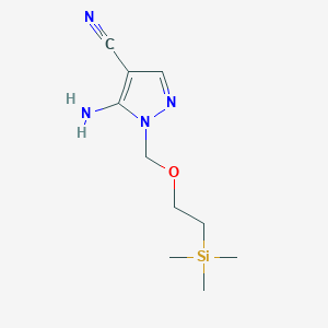 molecular formula C10H18N4OSi B8459241 5-amino-1-{[2-(trimethylsilyl)ethoxy]methyl}-1H-pyrazole-4-carbonitrile 
