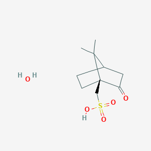 molecular formula C10H18O5S B8459287 [(1S)-7,7-Dimethyl-2-oxobicyclo[2.2.1]heptan-1-YL]methanesulfonic acid hydrate 