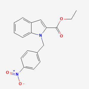 molecular formula C18H16N2O4 B8459316 Ethyl 1-[(4-nitrophenyl)methyl]-1H-indole-2-carboxylate CAS No. 161466-20-2