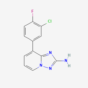 molecular formula C12H8ClFN4 B8459318 8-(3-Chloro-4-fluoro-phenyl)-[1,2,4]triazolo[1,5-a]pyridin-2-ylamine 