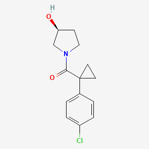 molecular formula C14H16ClNO2 B8459376 (3S)-1-((1-(4-chlorophenyl)cyclopropyl)carbonyl)pyrrolidin-3-ol 