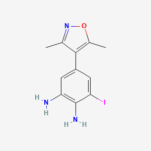 molecular formula C11H12IN3O B8459444 5-(3,5-Dimethylisoxazol-4-yl)-3-iodobenzene-1,2-diamine 
