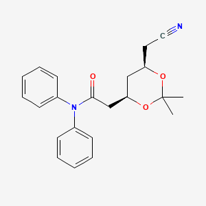 molecular formula C22H24N2O3 B8459479 1,3-Dioxane-4-acetamide, 6-(cyanomethyl)-2,2-dimethyl-N,N-diphenyl-, (4R-cis)-(9CI) 