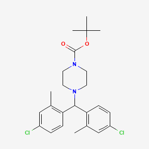 molecular formula C24H30Cl2N2O2 B8459528 Tert-butyl 4-(bis(4-chloro-2-methylphenyl)methyl)piperazine-1-carboxylate 