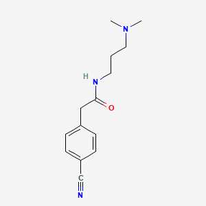 molecular formula C14H19N3O B8459552 4-[[[[3-(Dimethylamino)propyl]amino]carbonyl]methyl]benzonitrile 