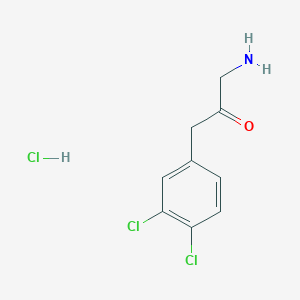 molecular formula C9H10Cl3NO B8459587 1-Amino-3-(3,4-dichloro-phenyl)-propan-2-one hydrochloride 