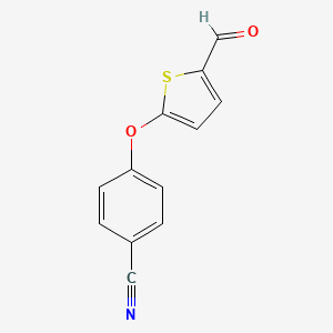 molecular formula C12H7NO2S B8459610 4-(5-Formyl-thiophen-2-yloxy)-benzonitrile 