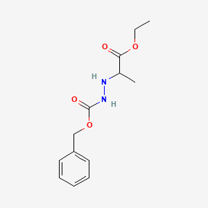 molecular formula C13H18N2O4 B8459656 2-(N'-Benzyloxycarbonyl-hydrazino)-propionic acid ethyl ester 