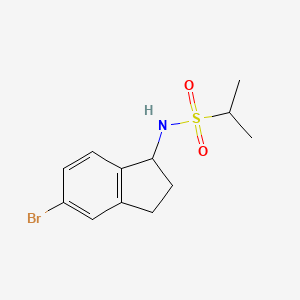molecular formula C12H16BrNO2S B8459657 N-(5-bromo-2,3-dihydro-1H-inden-1-yl)propane-2-sulfonamide 
