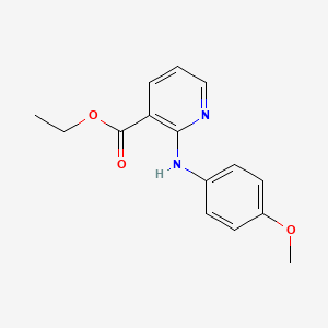 molecular formula C15H16N2O3 B8459757 Ethyl 2-(4-methoxyanilino)pyridine-3-carboxylate CAS No. 95774-49-5