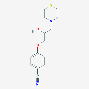 molecular formula C14H18N2O2S B8459859 4-[2-Hydroxy-3-(4-thiomorpholinyl)propoxy]-benzonitrile 