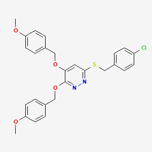 molecular formula C27H25ClN2O4S B8459862 6-(4-Chlorobenzylthio)-3,4-bis(4-methoxybenzyloxy)pyridazine 