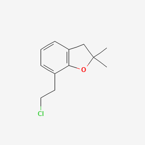 molecular formula C12H15ClO B8459869 2-(2,3-Dihydro-2,2-dimethyl-7-benzofuranyl)ethyl chloride 