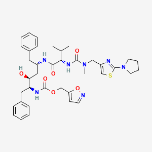 2,4,7,12-Tetraazatridecan-13-oic acid, 10-hydroxy-2-methyl-5-(1-methylethyl)-3,6-dioxo-8,11-bis(phenylmethyl)-1-(2-(1-pyrrolidinyl)-4-thiazolyl)-, 5-isoxazolylmethyl ester, (5S-(5R*,8R*,10R*,11R*))-