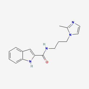 molecular formula C16H18N4O B8459903 1h-Indole-2-carboxamide,n-[3-(2-methyl-1h-imidazol-1-yl)propyl]- 
