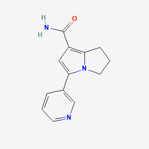 molecular formula C13H13N3O B8459928 5-(Pyridin-3-yl)-2,3-dihydro-1H-pyrrolizine-7-carboxamide CAS No. 94222-23-8