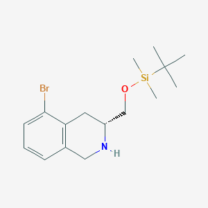 molecular formula C16H26BrNOSi B8459956 (R)-5-Bromo-3-(((tert-butyldimethylsilyl)oxy)methyl)-1,2,3,4-tetrahydroisoquinoline 