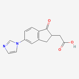 molecular formula C14H12N2O3 B8460003 [5-(1H-Imidazol-1-yl)-1-oxo-2,3-dihydro-1H-inden-2-yl]acetic acid CAS No. 95967-52-5
