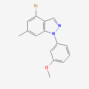 molecular formula C15H13BrN2O B8460014 1h-Indazole,4-bromo-1-(3-methoxyphenyl)-6-methyl- 