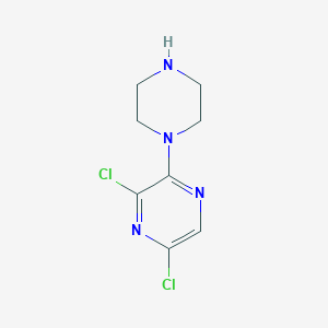 molecular formula C8H10Cl2N4 B8460048 3,5-Dichloro-2-(1-piperazinyl)pyrazine 