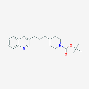 molecular formula C22H30N2O2 B8460058 1-(t-Butoxycarbonyl)-4-(3-(quinolin-3-yl)propyl)piperidine 