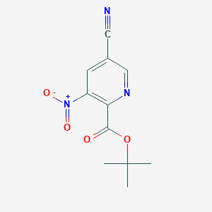 molecular formula C11H11N3O4 B8460120 5-Cyano-3-nitro-pyridine-2-carboxylic acid tert-butyl ester 