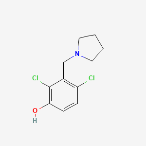 molecular formula C11H13Cl2NO B8460126 2,4-Dichloro-3-(pyrrolidin-1-ylmethyl)phenol 