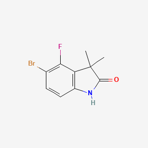 molecular formula C10H9BrFNO B8460179 5-bromo-4-fluoro-3,3-dimethyl-1,3-dihydro-2H-indol-2-one 
