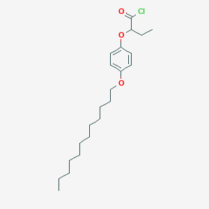 molecular formula C22H35ClO3 B8460196 2-[4-(Dodecyloxy)phenoxy]butanoyl chloride CAS No. 88126-27-6