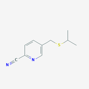 molecular formula C10H12N2S B8460242 5-iso-Propylthiomethyl-pyridine-2-carbonitrile 