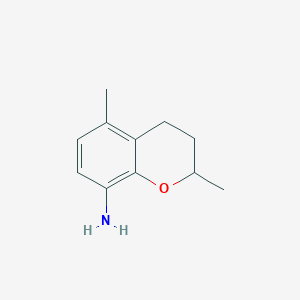 molecular formula C11H15NO B8460251 8-amino-3,4-dihydro-2,5-dimethyl-2H-1-benzopyran 